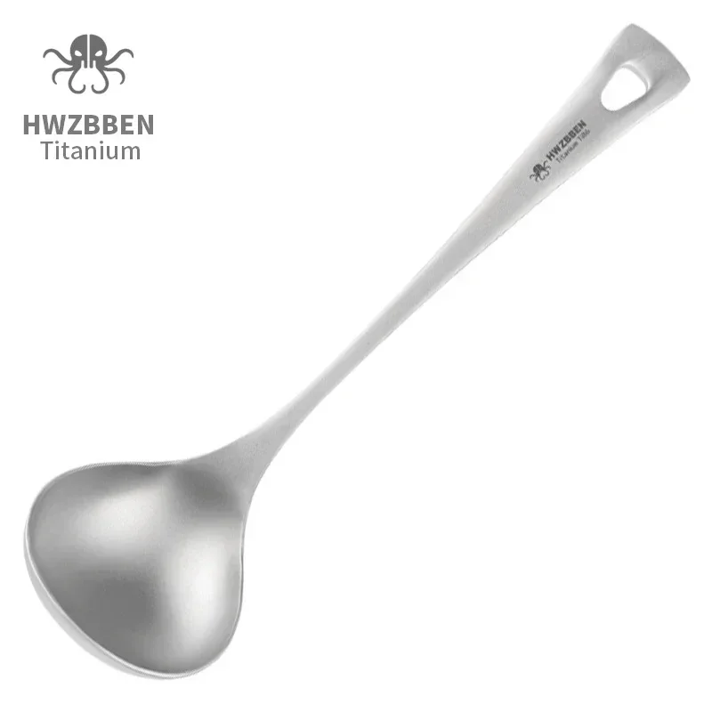 Outdoor Camping Dining Set - HWZBBEN sendok sup Titanium luar ruangan,