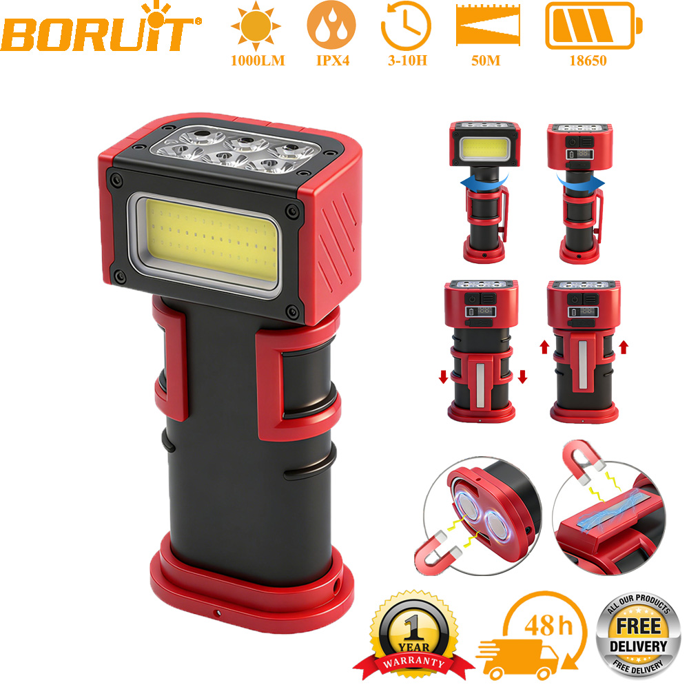 Outdoor Camping Adventure Lamp - BORUiT COB LED Lampu Kerja 1000LM