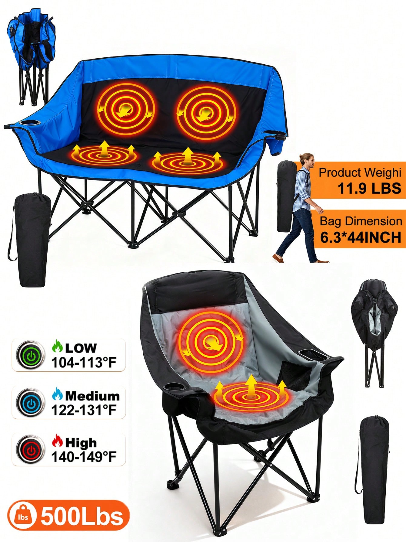 Outdoor Oversized Camping Chair - Kursi Camping Ganda Berpemanas, Kursi Camping