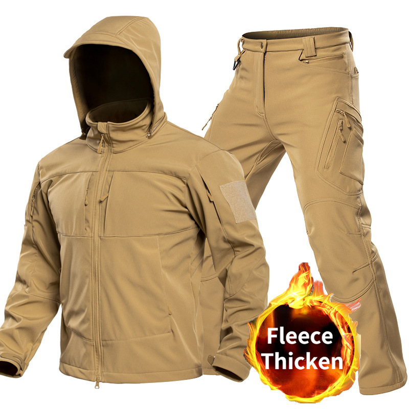 Outdoor Camping Winter - Setelan Softshell Taktis Outdoor untuk Pria,