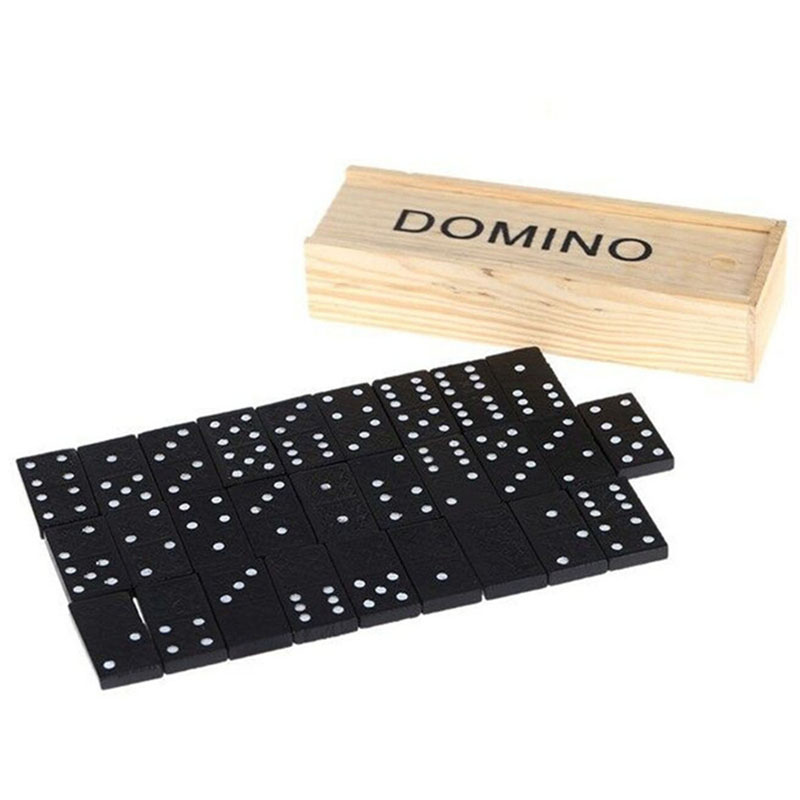Outdoor Camping Outfit - 28 Buah/Set Permainan Papan Domino Kayu