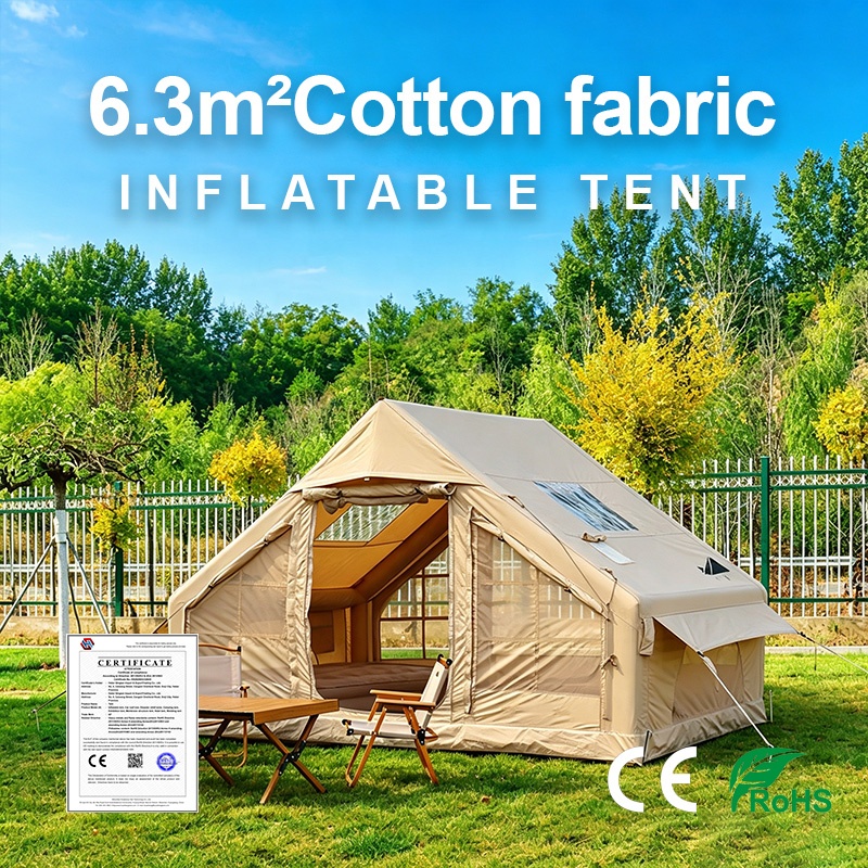 Outdoor Camping And Glamping - Tenda Tiup Kanvas Katun Bernapas 6,3m²