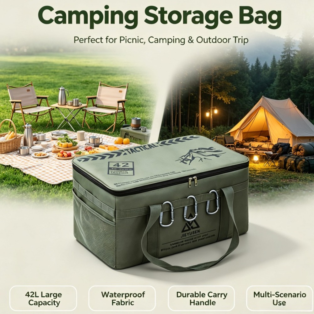 Outdoor Camping Cooking Equipment - 30/42L Kotak Penyimpanan Peralatan Makan Piknik