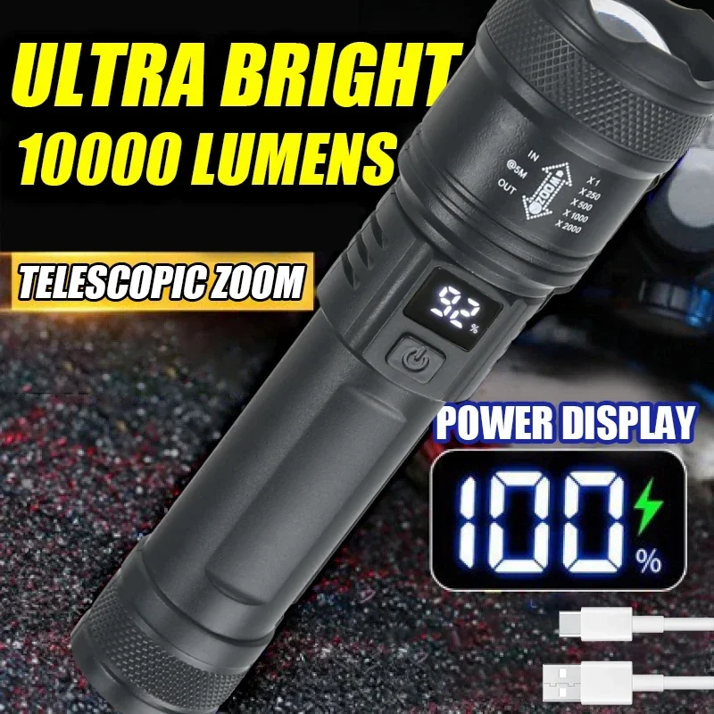 Outdoor Camping Adventure Lamp - Lampu senter LED kuat 9900LM, lentera