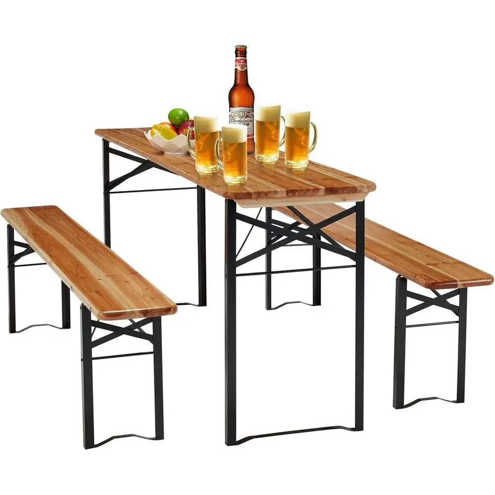 Outdoor Camping Dining Set - Set Meja dan Bangku Piknik 3-Piece