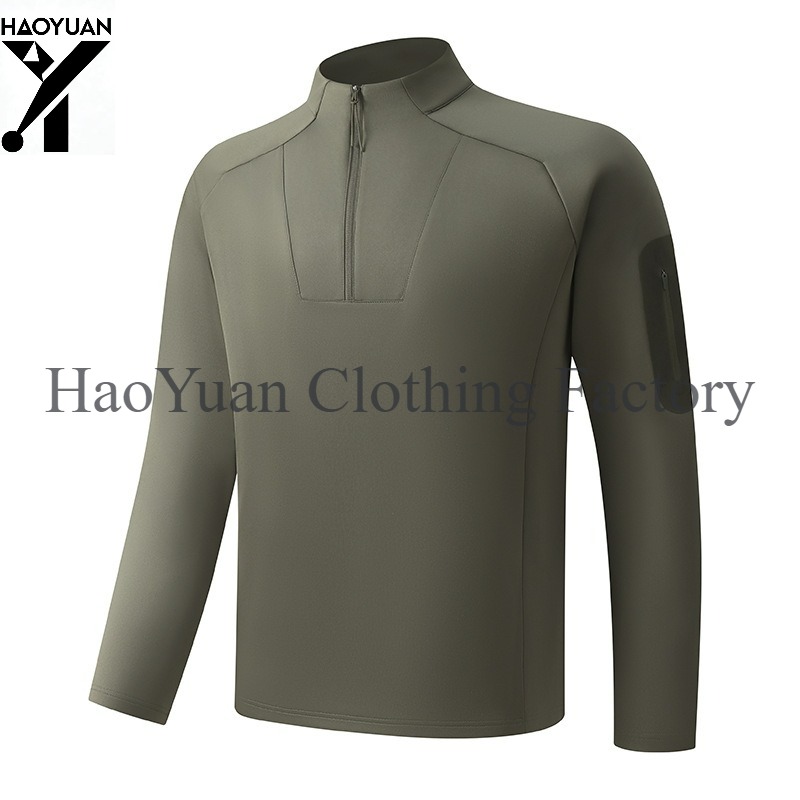 Outdoor Camping Winter - Kaos Lengan Panjang Pria dengan Resleting