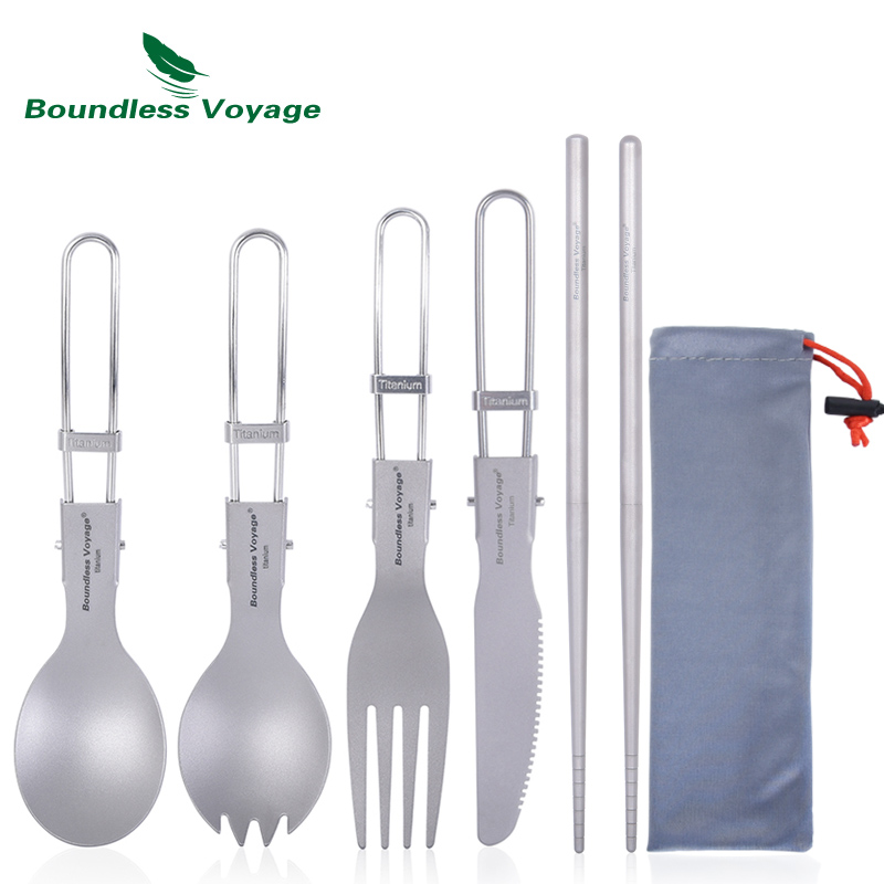 Outdoor Camping Dining Set - Peralatan Makan Berkemah Titanium Voyage Tanpa