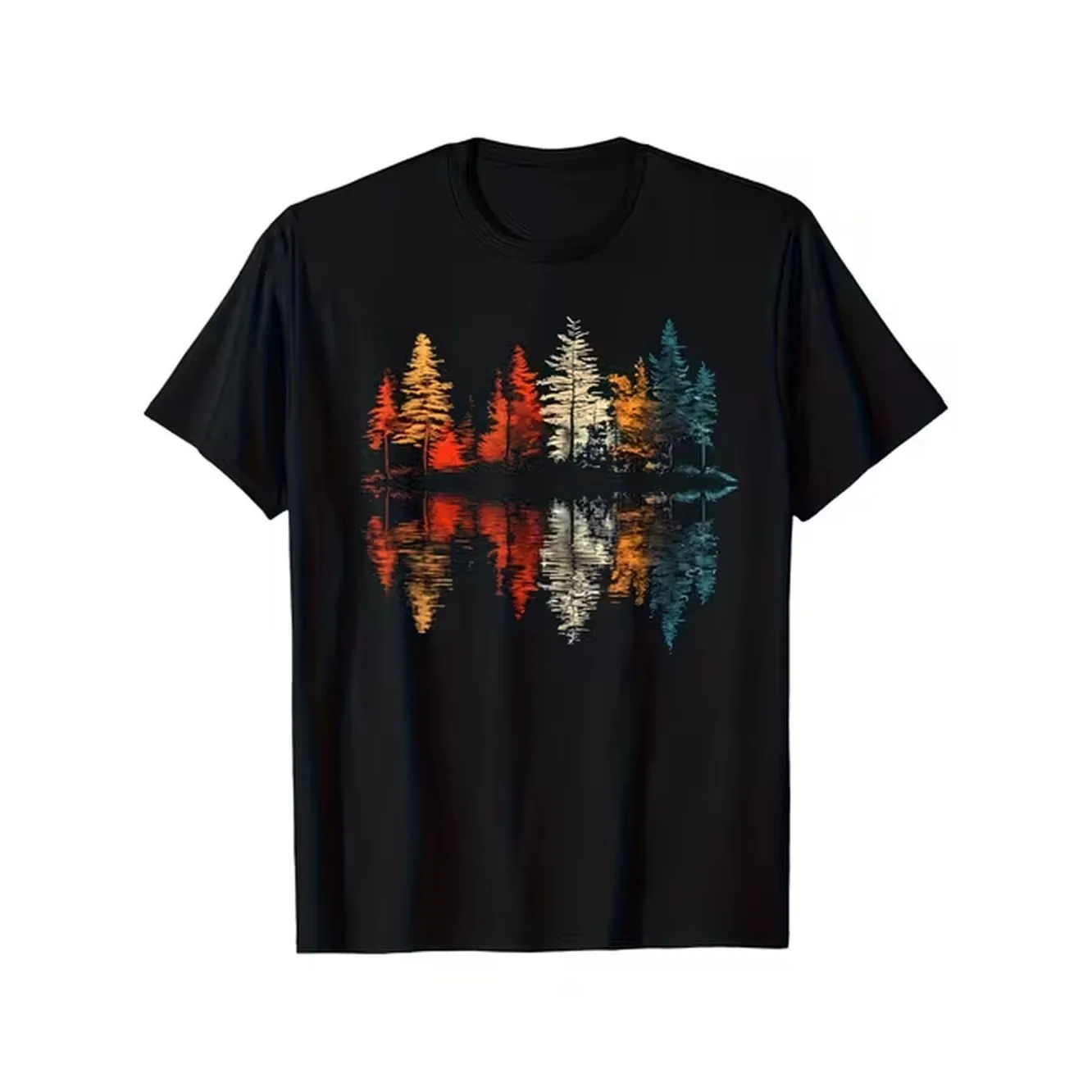 Outdoor Activities In Camping - Kaos Pria dengan Cetakan Retro Reflektif