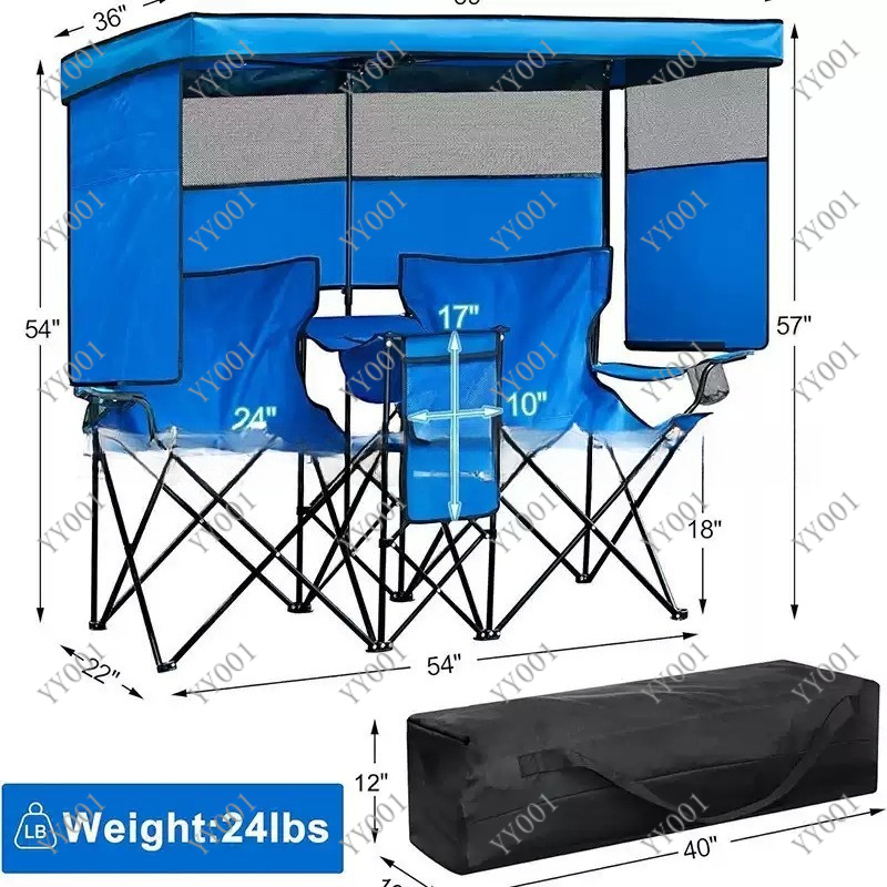 Outdoor Camping Chairs Folding - Kursi Lipat Ganda Portabel untuk Berkemah