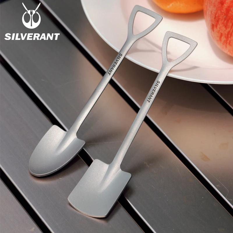 Outdoor Camping Dining Set - EDC Titanium Portabel Sekop Bentuk Sendok
