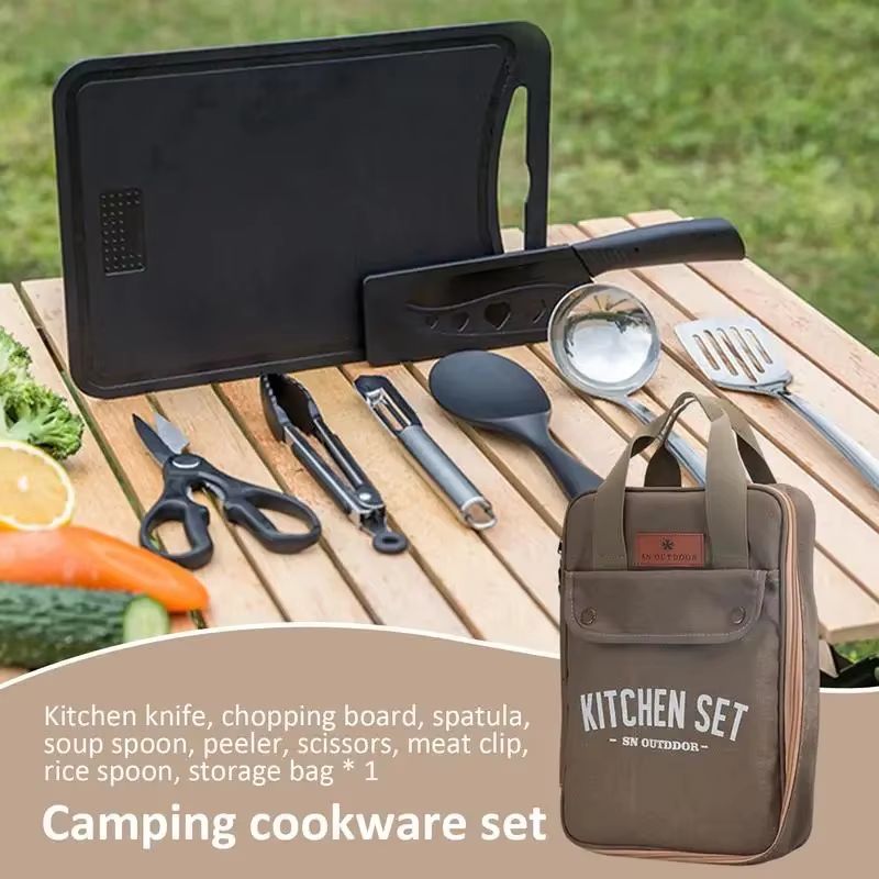 8 Buah Set Peralatan Masak Dap - Outdoor Camping Cooking Equipment ulasan dan harga