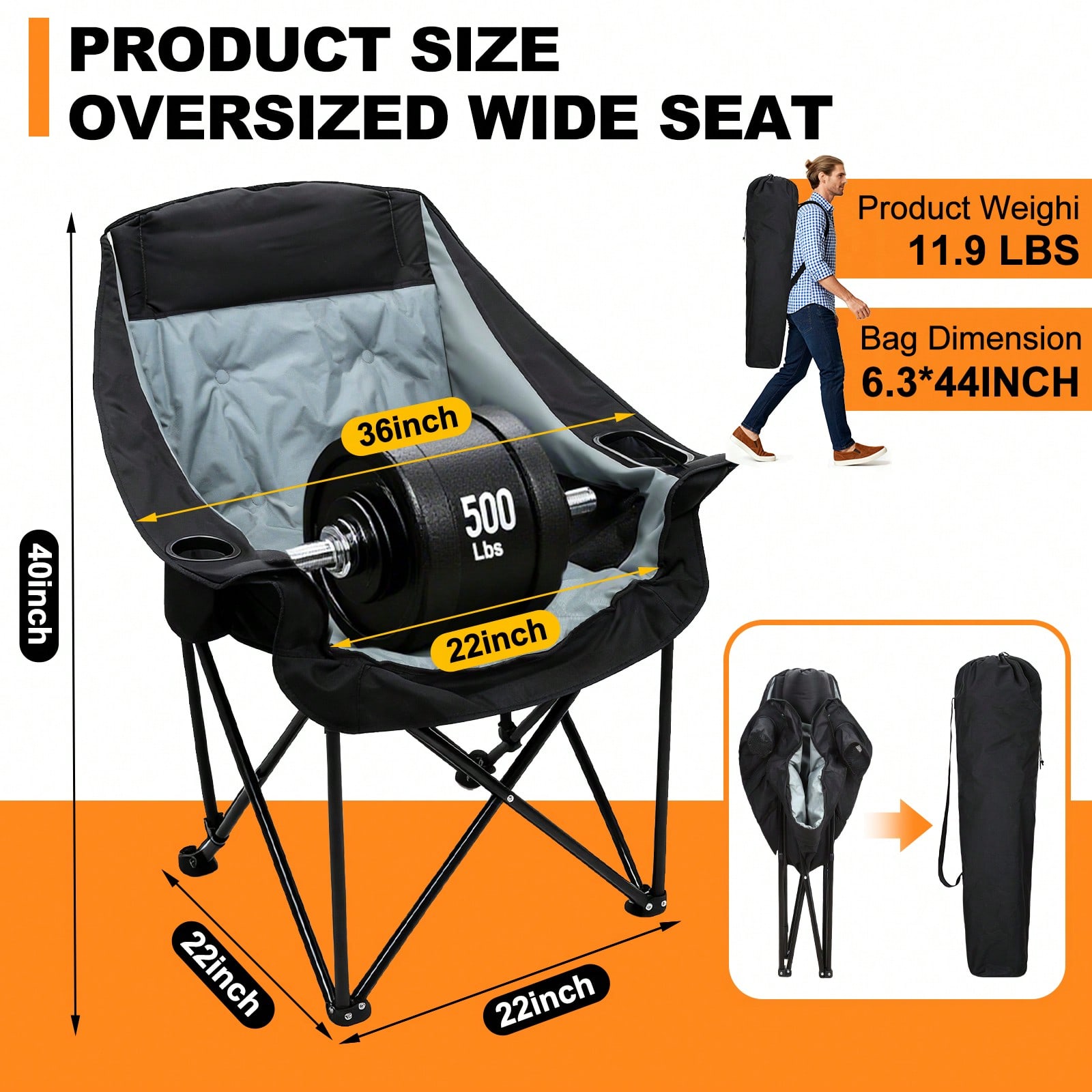 Kursi Camping Ganda Berpemanas - Outdoor Oversized Camping Chair ulasan dan harga