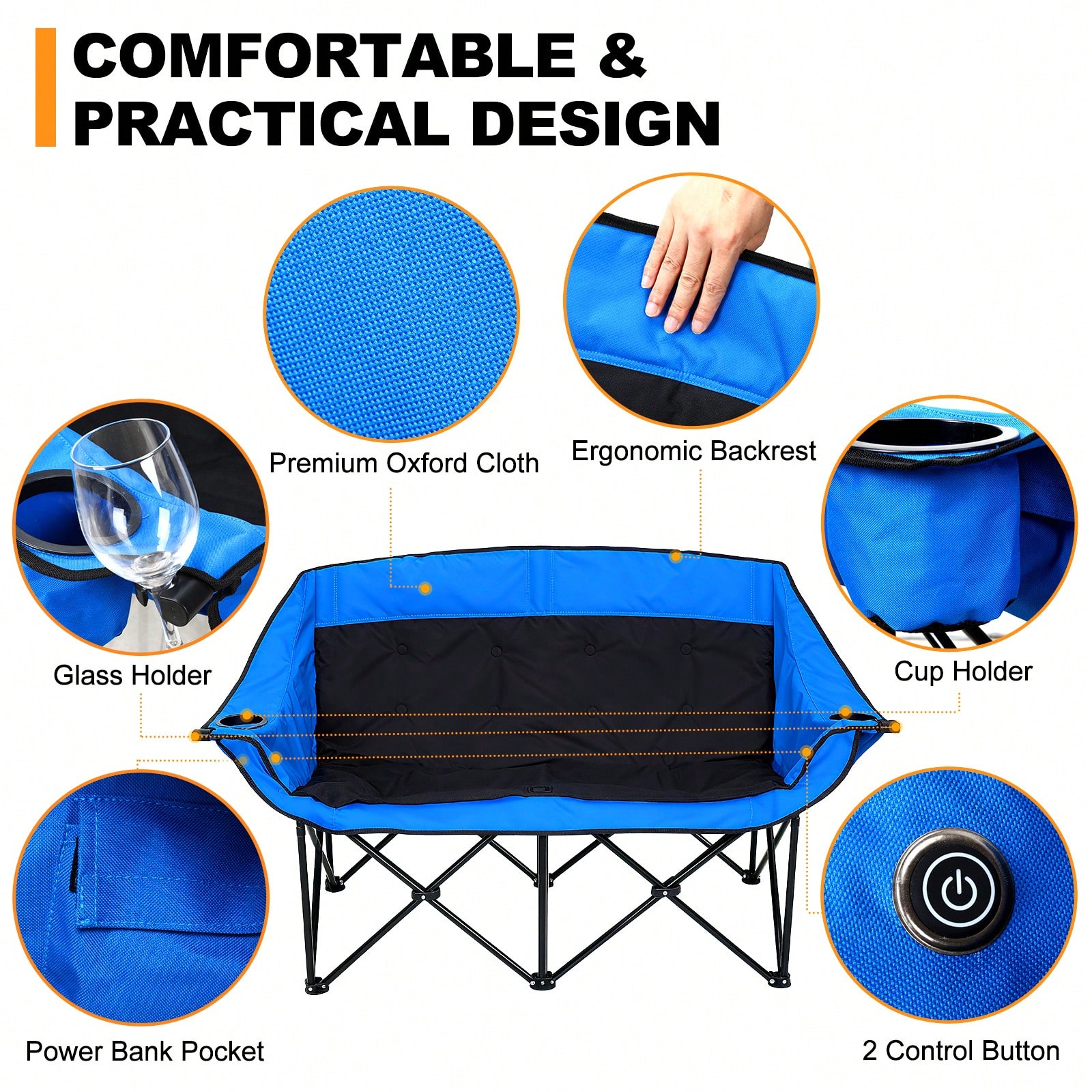 Kursi Camping Ganda Berpemanas - Outdoor Oversized Camping Chair ulasan dan harga