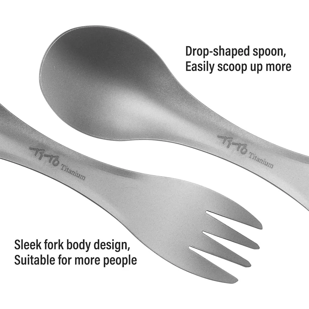 Titanium Spork 2-In-1 Sendok P - Outdoor Camping Cooking Equipment ulasan dan harga