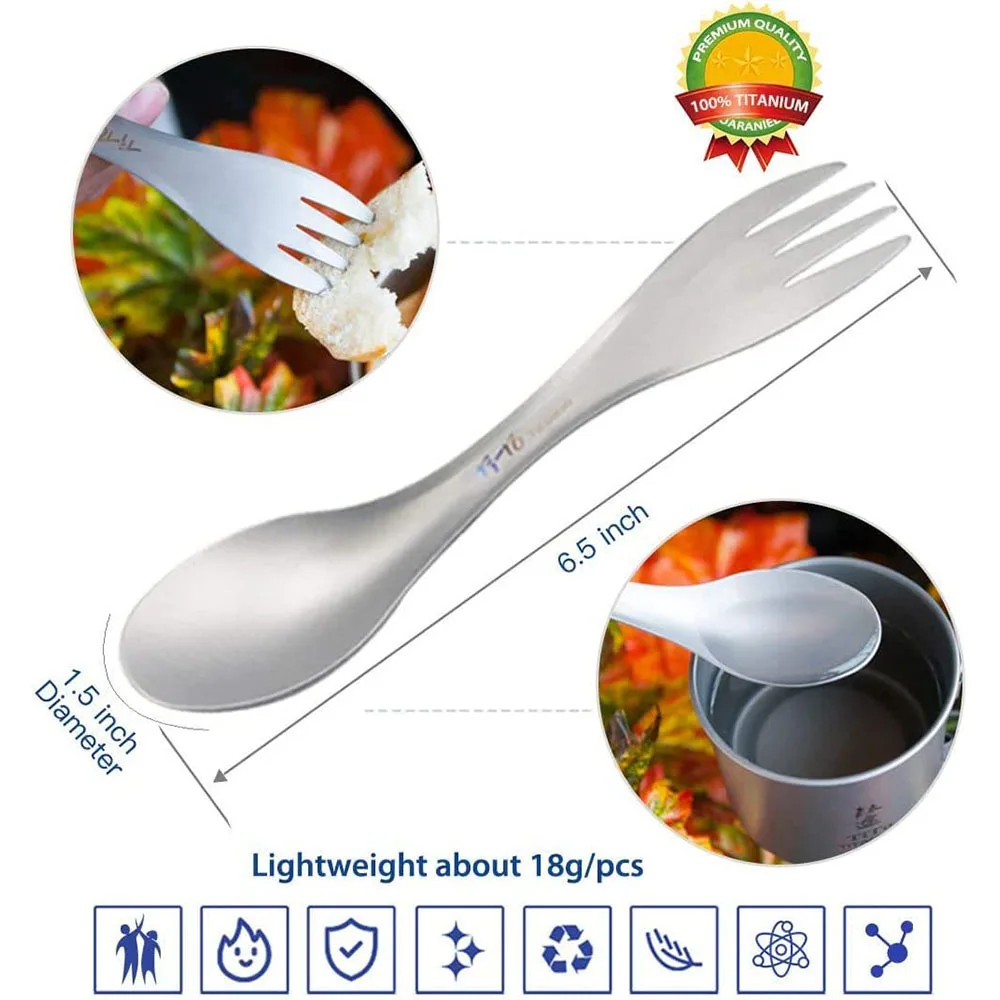 Titanium Spork 2-In-1 Sendok P - Outdoor Camping Cooking Equipment ulasan dan harga