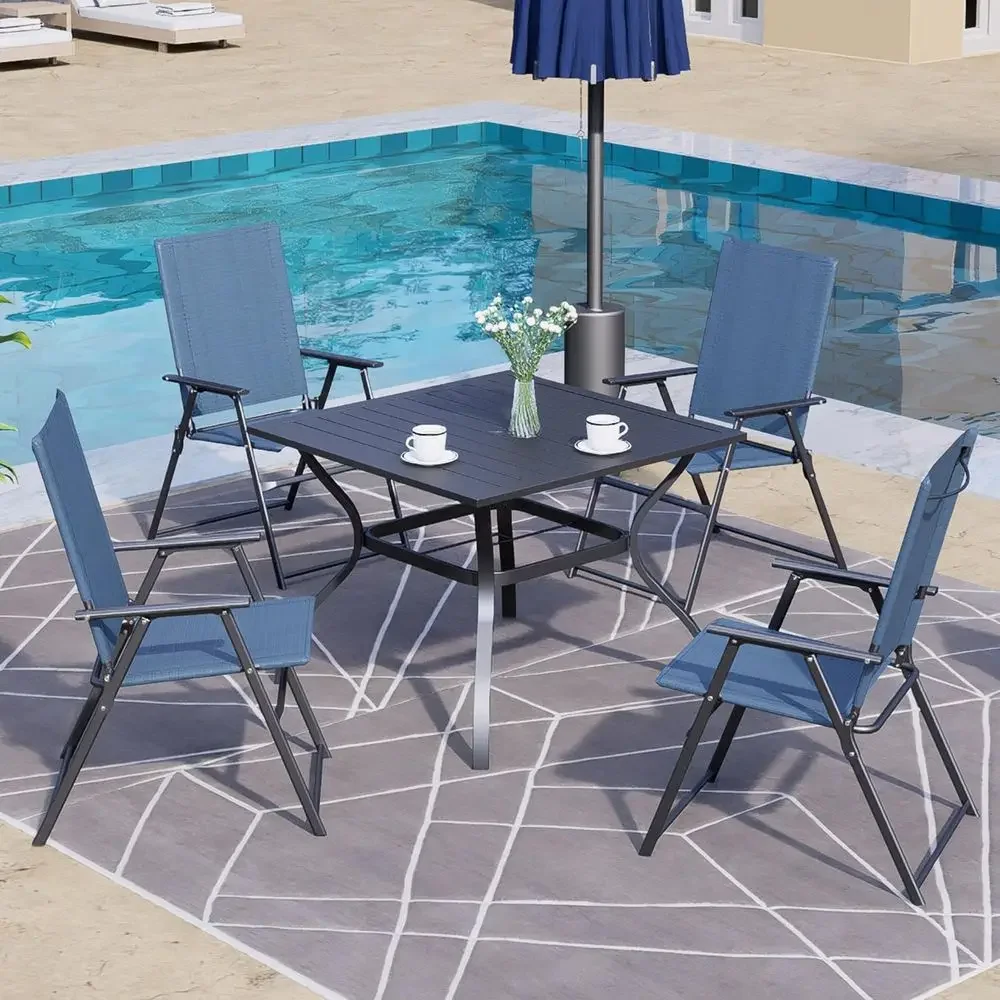 Set Meja Makan Teras 4-Potong  - Outdoor Camping Dining Set ulasan dan harga
