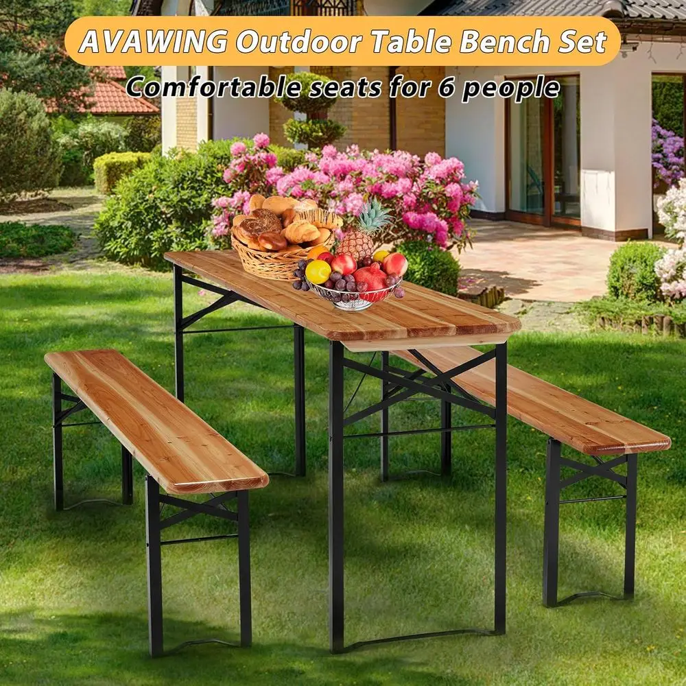 Set Meja dan Bangku Piknik 3-P - Outdoor Camping Dining Set ulasan dan harga
