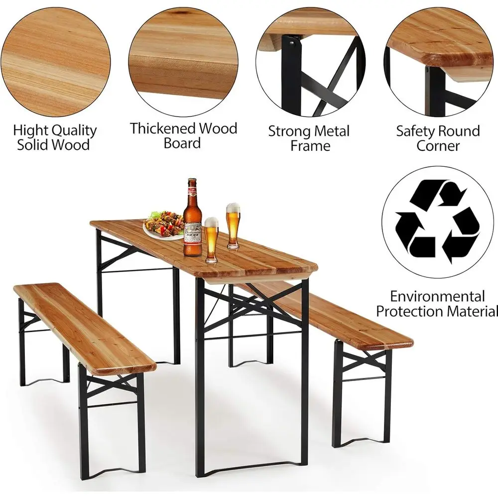 Set Meja dan Bangku Piknik 3-P - Outdoor Camping Dining Set ulasan dan harga