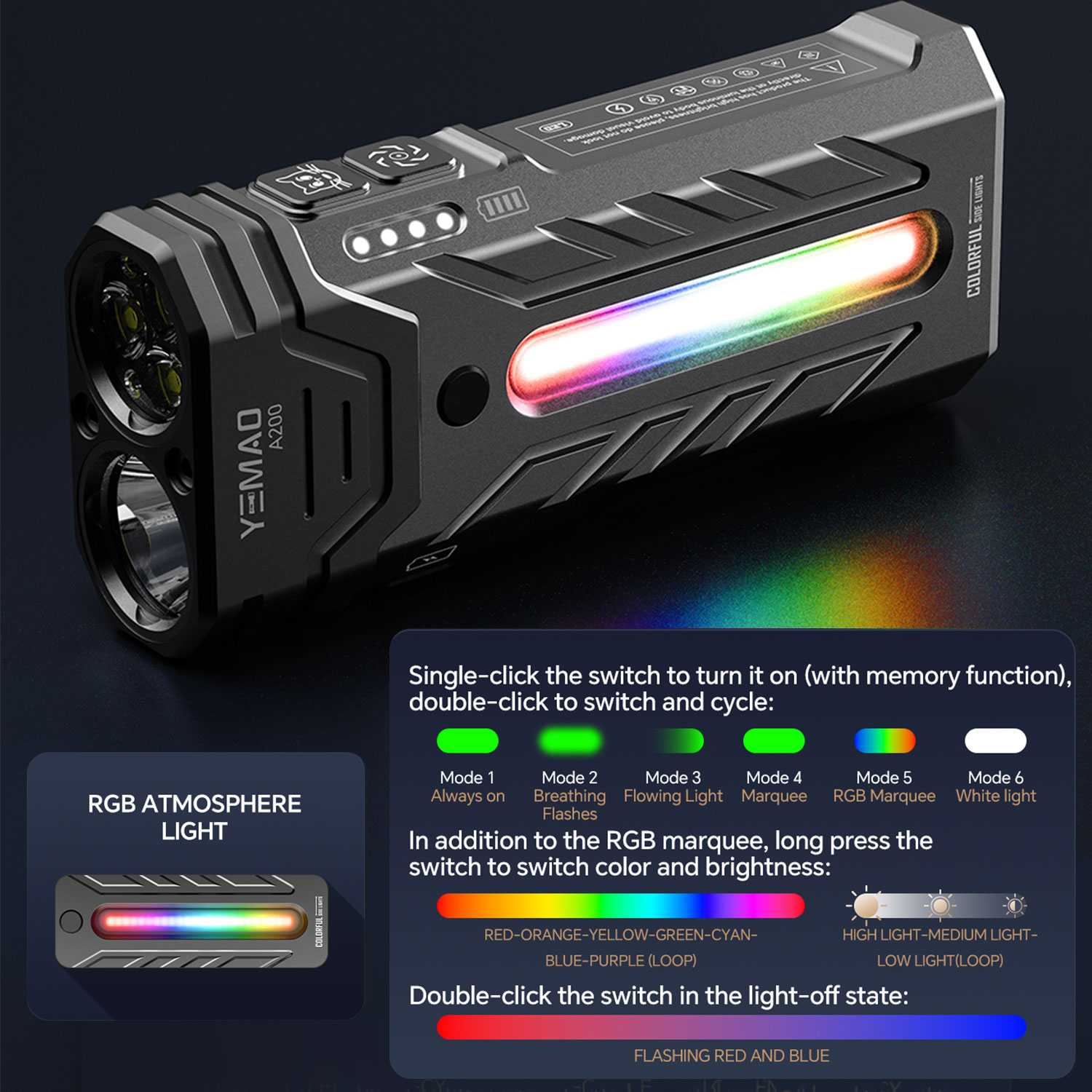 Senter LED RGB Portabel Multif - Outdoor Camping Adventure Lamp ulasan dan harga