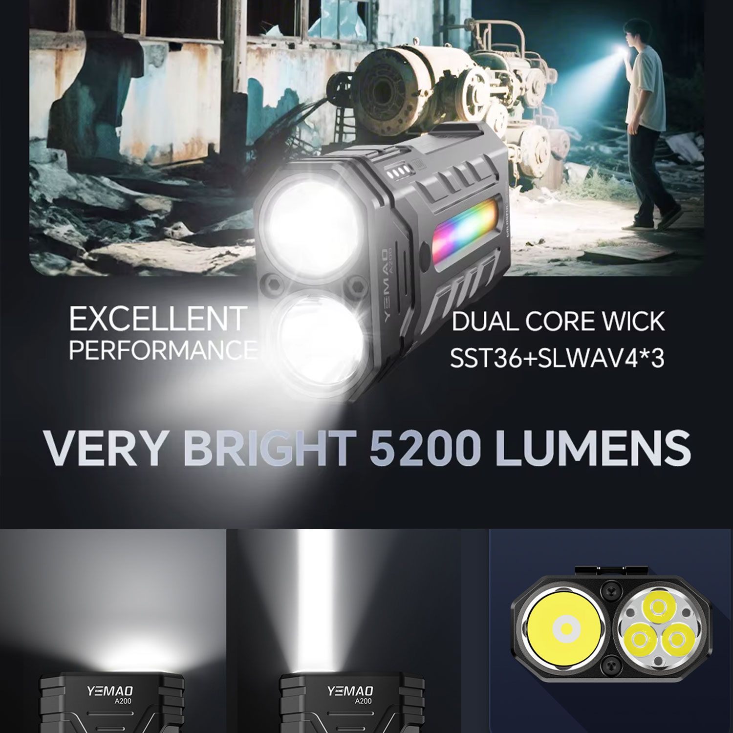 Senter LED RGB Portabel Multif - Outdoor Camping Adventure Lamp ulasan dan harga