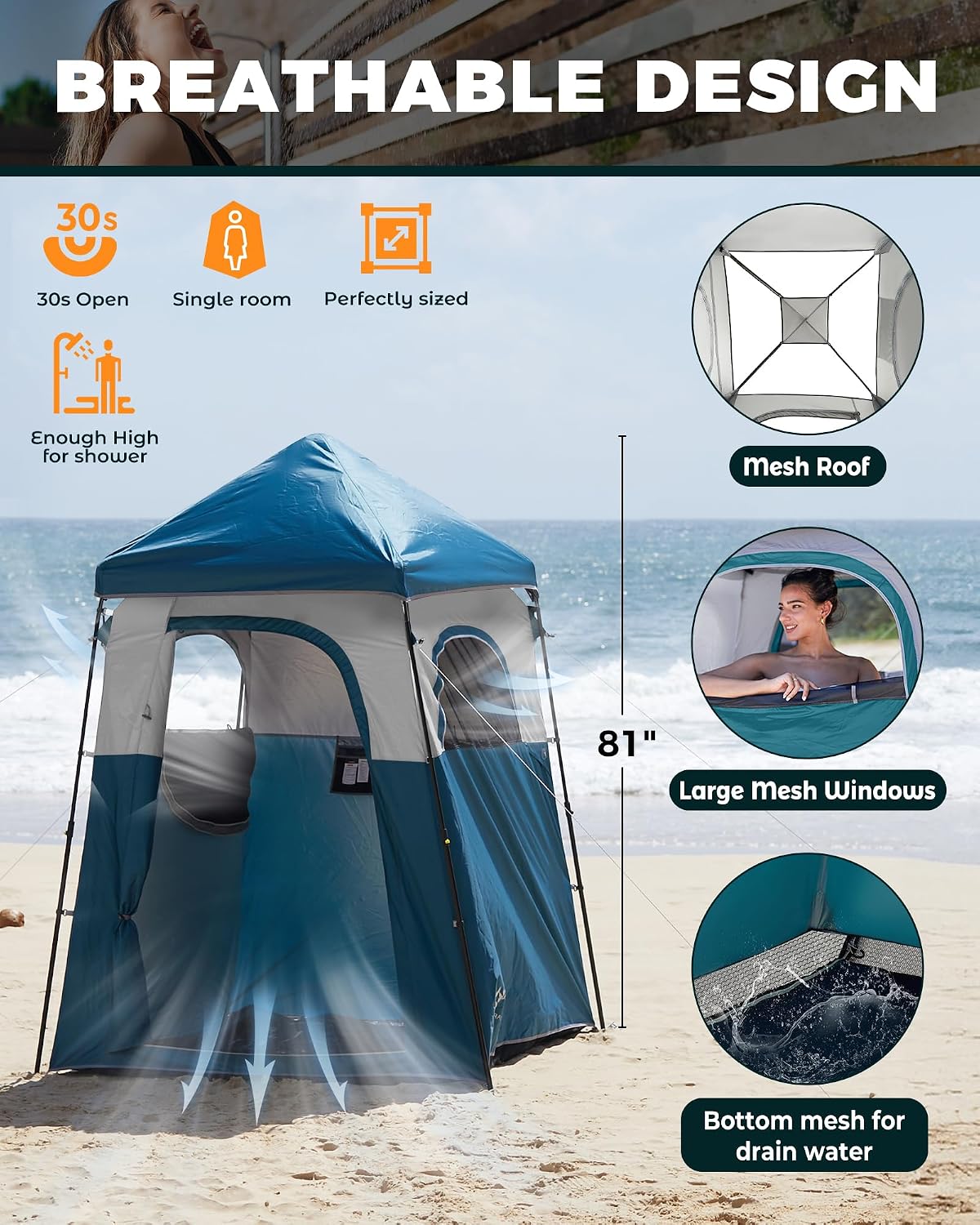 Tenda Mandi Portabel, Tempat B - Outdoor Und Camping ulasan dan harga